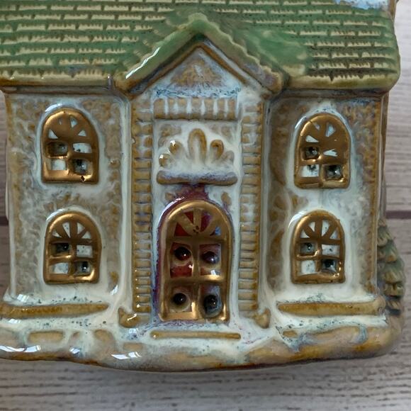 Vintage Ceramic Mini Christmas Church Cutout Detail Small Village 5 1/8"H - Picture 9 of 12